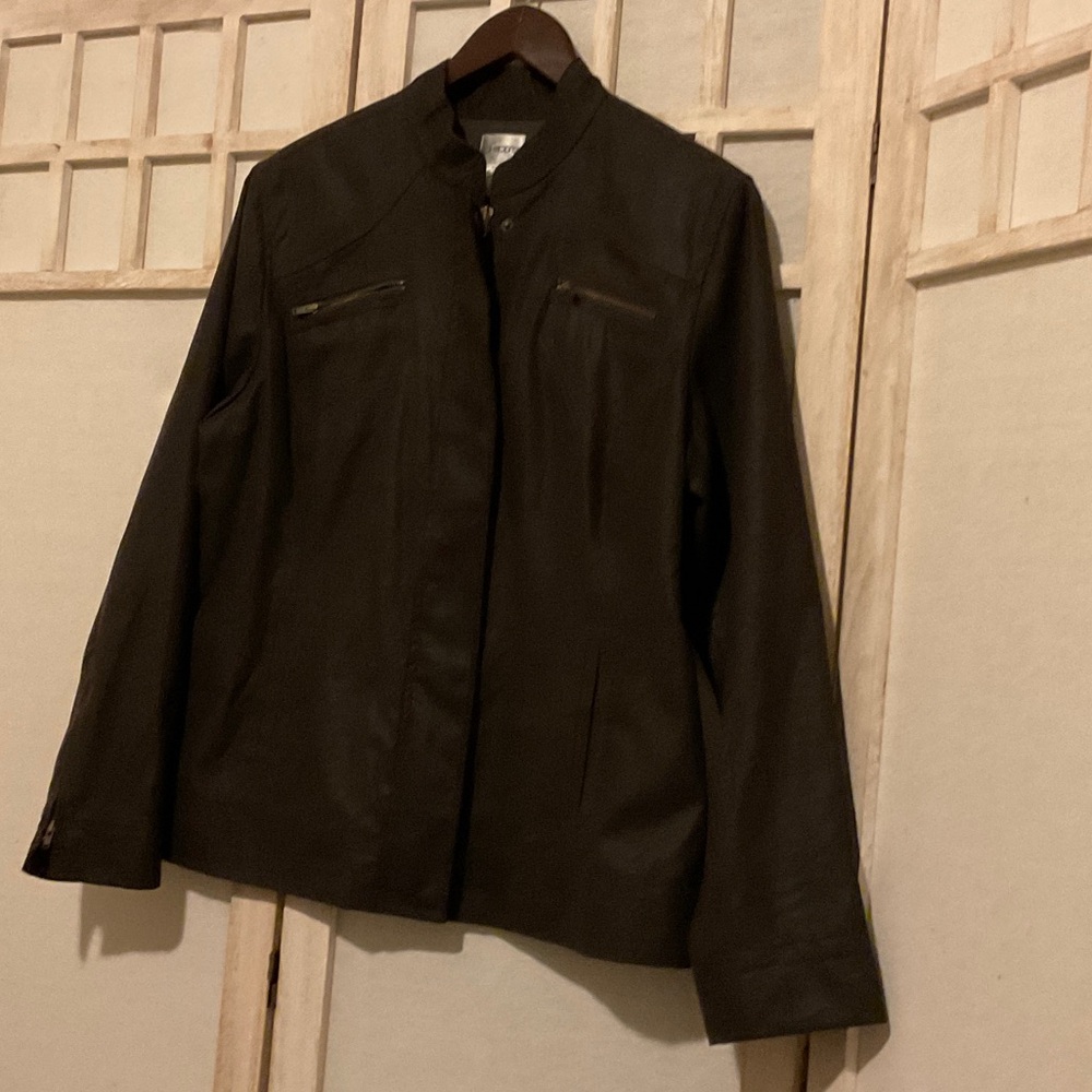 Chico's Elegant Black Leather Jacket